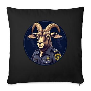 Capricorn policeman - Throw Pillow Cover 17.5” x 17.5” - black - Front