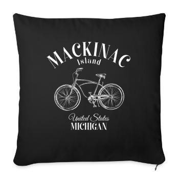 Mackinac Island Michigan - Throw Pillow Cover 17.5” x 17.5” - black - Front