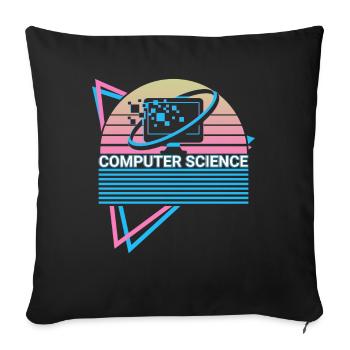 Computer Science Retro - Throw Pillow Cover 17.5” x 17.5” - black - Front