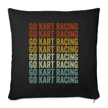 Go Kart Racing Go Kart Racing - Throw Pillow Cover 17.5” x 17.5” - black - Front