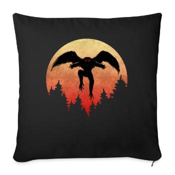 Cryptidcore Aesthetic Mothman Cryptozoology - Throw Pillow Cover 17.5” x 17.5” - black - Front