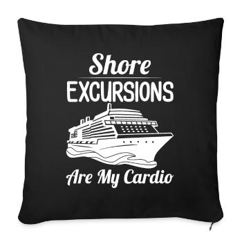 Funny Cruising Cruiser Cruise Ship - Throw Pillow Cover 17.5” x 17.5” - black - Front