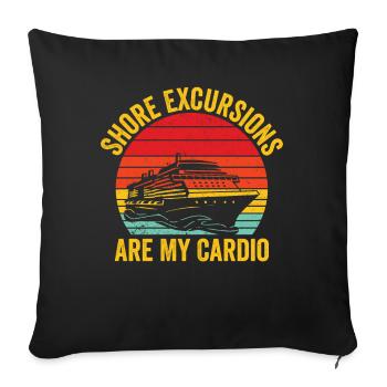 Funny Cruising Cruiser Cruise Ship Retro - Throw Pillow Cover 17.5” x 17.5” - black - Front