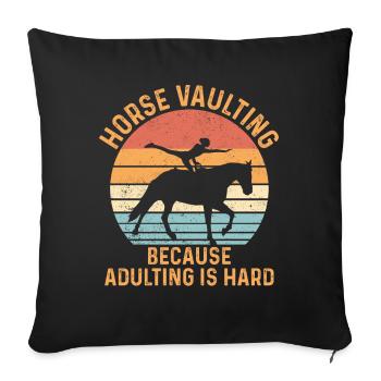 Funny Equestrian - Throw Pillow Cover 17.5” x 17.5” - black - Front