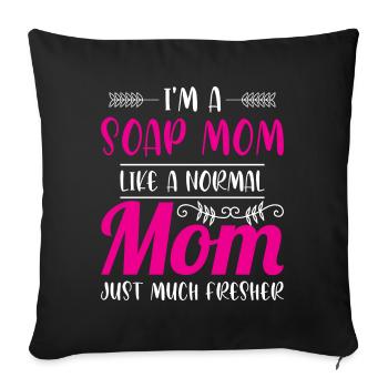 Soap Making - Throw Pillow Cover 17.5” x 17.5” - black - Front
