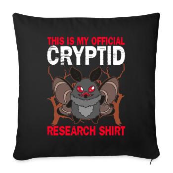 Mothman Cryptid Folklore - Throw Pillow Cover 17.5” x 17.5” - black - Front