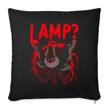 Mothman Cryptid Folklore - Throw Pillow Cover 17.5” x 17.5” - black - Front