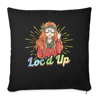 Hippie Dreadlocks Rasta - Housse de coussin décorative - noir - Devant
