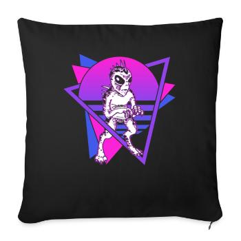 Chupacabra Cryptid Cryptozoology Retro - Throw Pillow Cover 17.5” x 17.5” - black - Front