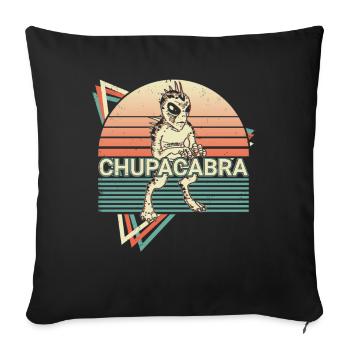 Chupacabra Cryptid Cryptozoology Retro - Throw Pillow Cover 17.5” x 17.5” - black - Front