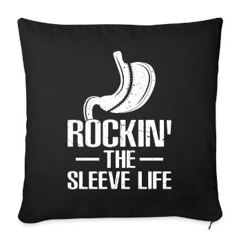 Funny Gastric Sleeve Bariatric Surgery - Throw Pillow Cover 17.5” x 17.5” - black - Front
