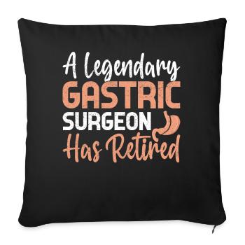 Funny Gastric Sleeve - Throw Pillow Cover 17.5” x 17.5” - black - Front