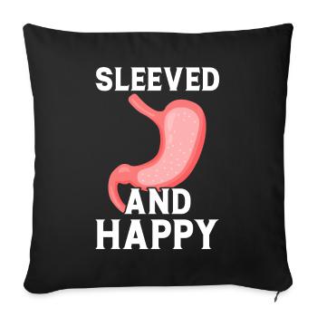 Funny Gastric Sleeve Bariatric Surgery - Throw Pillow Cover 17.5” x 17.5” - black - Front