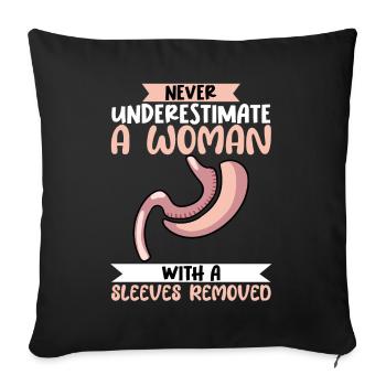 Funny Gastric Sleeve Bypass Surgery - Throw Pillow Cover 17.5” x 17.5” - black - Front