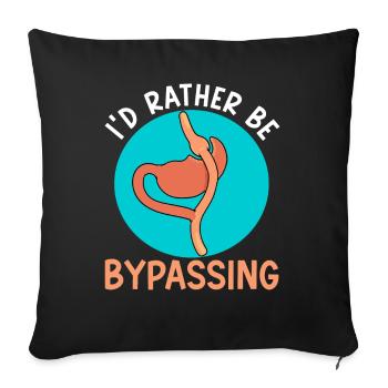 Funny Gastric Sleeve Bypass - Throw Pillow Cover 17.5” x 17.5” - black - Front