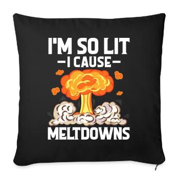Funny Nuclear Power Plant - Throw Pillow Cover 17.5” x 17.5” - black - Front