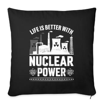 Nuclear Engineer - Throw Pillow Cover 17.5” x 17.5” - black - Front