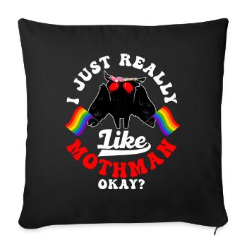 Cryptid Cryptozoology - Throw Pillow Cover 17.5” x 17.5” - black - Front