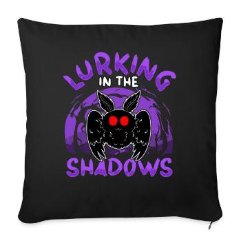 Mothman Cryptid Cryptozoology - Throw Pillow Cover 17.5” x 17.5” - black - Front