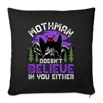 Cryptid Cryptozoology - Throw Pillow Cover 17.5” x 17.5” - black - Front