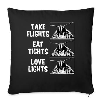 Mothman Cryptozoology - Throw Pillow Cover 17.5” x 17.5” - black - Front