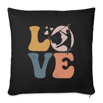 Color Guard Marching Band - Throw Pillow Cover 17.5” x 17.5” - black - Front