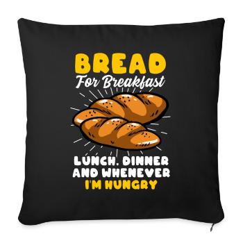 Bread Baking Bread Maker - Throw Pillow Cover 17.5” x 17.5” - black - Front