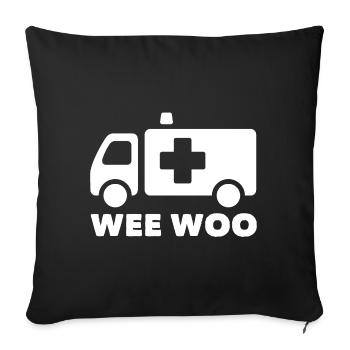 Ambulance Paramedic - Throw Pillow Cover 17.5” x 17.5” - black - Front
