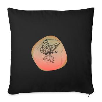 Butterfly mind - Throw Pillow Cover 17.5” x 17.5” - black - Front