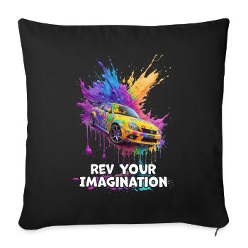 Chromatic Velocity: Spark Your Imagination - Throw Pillow Cover 17.5” x 17.5” - black - Front