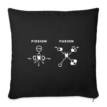 Nuclear Fusion Nuclear Fission Physics - Throw Pillow Cover 17.5” x 17.5” - black - Front