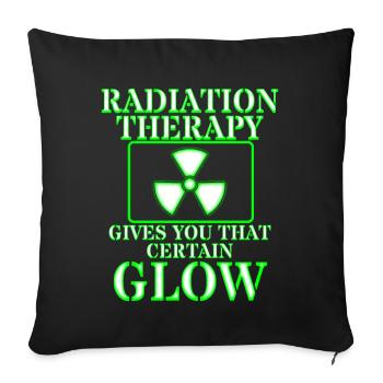 Radiation Therapy - Throw Pillow Cover 17.5” x 17.5” - black - Front