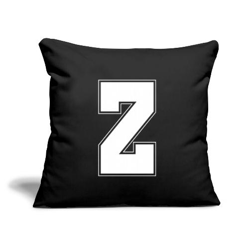 White Letter Z – Varsity Alphabet Monogram - Throw Pillow Cover 17.5” x 17.5”