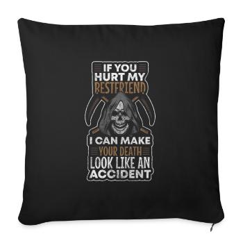 Friend Best Friend Sister Bff - Throw Pillow Cover 17.5” x 17.5” - black - Front