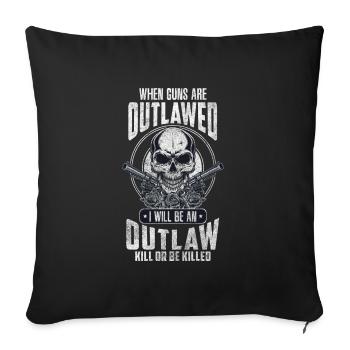 Death Grave Art Halloween - Throw Pillow Cover 17.5” x 17.5” - black - Front