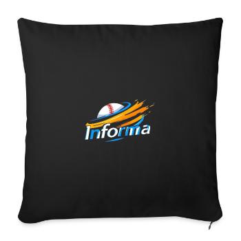 Baseball Burst Logo - Throw Pillow Cover 17.5” x 17.5” - black - Front