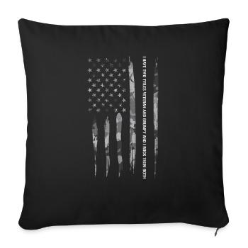I Have Two Titles Veteran And Gr... - Throw Pillow Cover 17.5” x 17.5” - black - Front