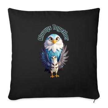 Always Together - Throw Pillow Cover 17.5” x 17.5” - black - Front