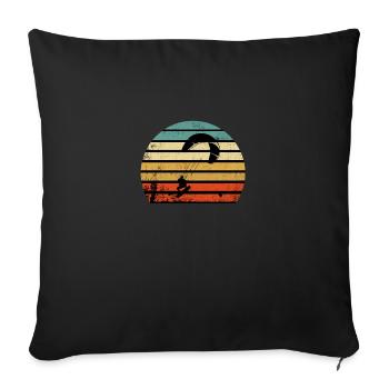 Kite Surfing Wind Sailing Wake Boarding Ocean Gift - Throw Pillow Cover 17.5” x 17.5” - black - Front