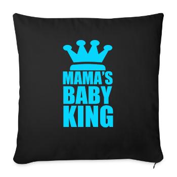 Mamas baby king - Throw Pillow Cover 17.5” x 17.5” - black - Front