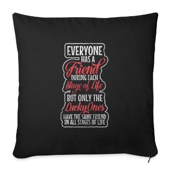 Friendship Best Friends Brother - Throw Pillow Cover 17.5” x 17.5” - black - Front