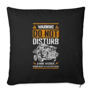 Miner Underground Stones Mate - Throw Pillow Cover 17.5” x 17.5” - black - Front
