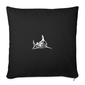 Elegant Vintage Tiger Shark - Throw Pillow Cover 17.5” x 17.5” - black - Front