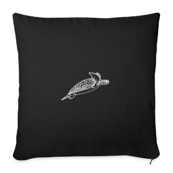 Elegant Vintage Sea Turtle - Throw Pillow Cover 17.5” x 17.5” - black - Front
