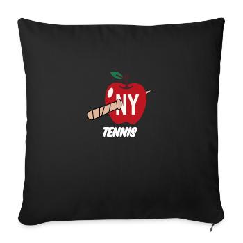 NY Tennis - Throw Pillow Cover 17.5” x 17.5” - black - Front