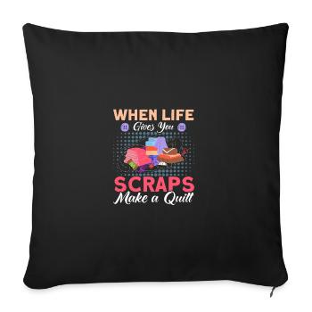Sewers Design for Quilting Lover Quilting - Throw Pillow Cover 17.5” x 17.5” - black - Front