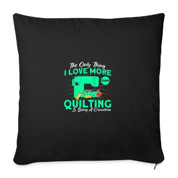 Sewers Design for Quilting Lover Quilting - Throw Pillow Cover 17.5” x 17.5” - black - Front