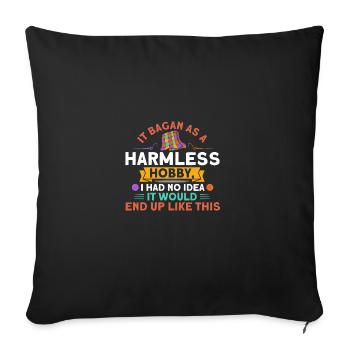 Sewers Design for Quilting Lover Quilting - Throw Pillow Cover 17.5” x 17.5” - black - Front