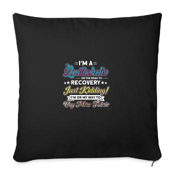 Sewers Design for Quilting Lover Quilting - Throw Pillow Cover 17.5” x 17.5” - black - Front