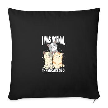 I Was Normal - Throw Pillow Cover 17.5” x 17.5” - black - Front